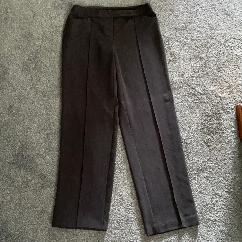 Brown slacks.